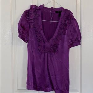BCBG silk ruffle  blouse xs